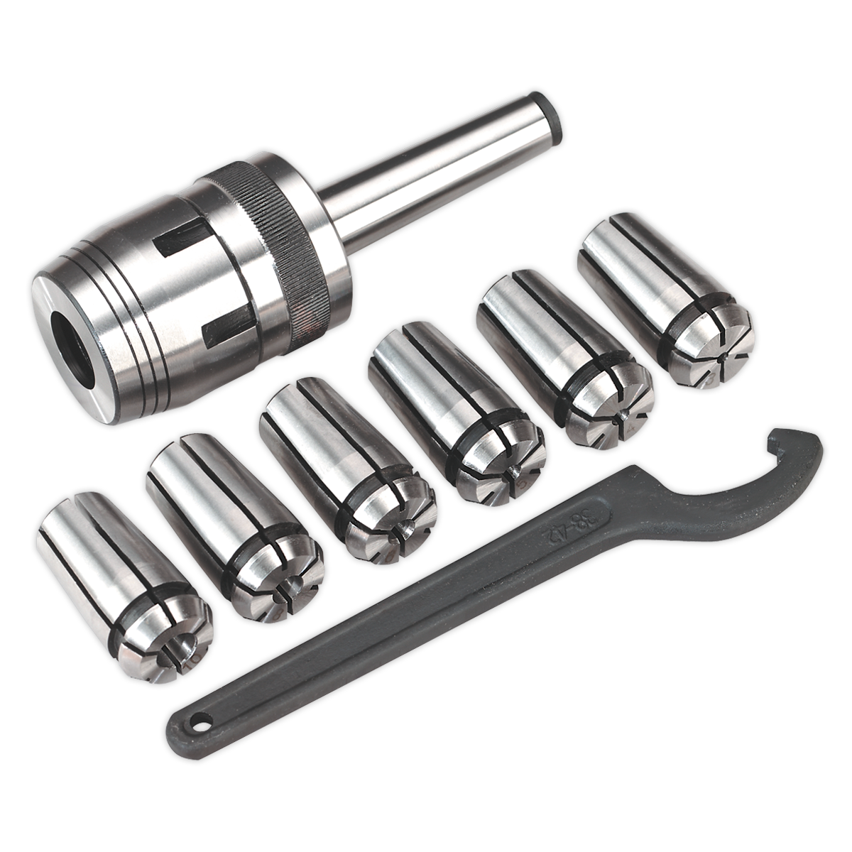 Sealey SM2503MCSET Mill Chuck Set MT2-M10 3-10mm