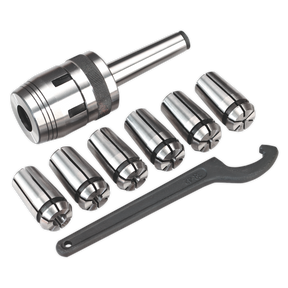 Sealey SM2503MCSET Mill Chuck Set MT2-M10 3-10mm