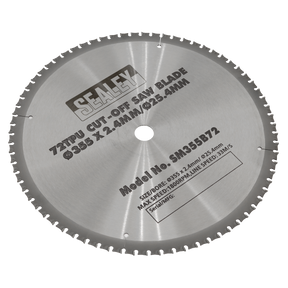 Sealey SM355B72 72tpu Cut-Off Saw Blade Ø355 x 2.4mm/Ø25.4mm