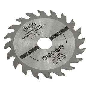Sealey SM85B20 20tpu Circular Saw Blade Ø85 x 15 x 1.3mm