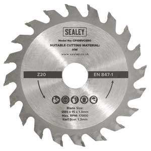 Sealey SM85B20 20tpu Circular Saw Blade Ø85 x 15 x 1.3mm - additional view 2