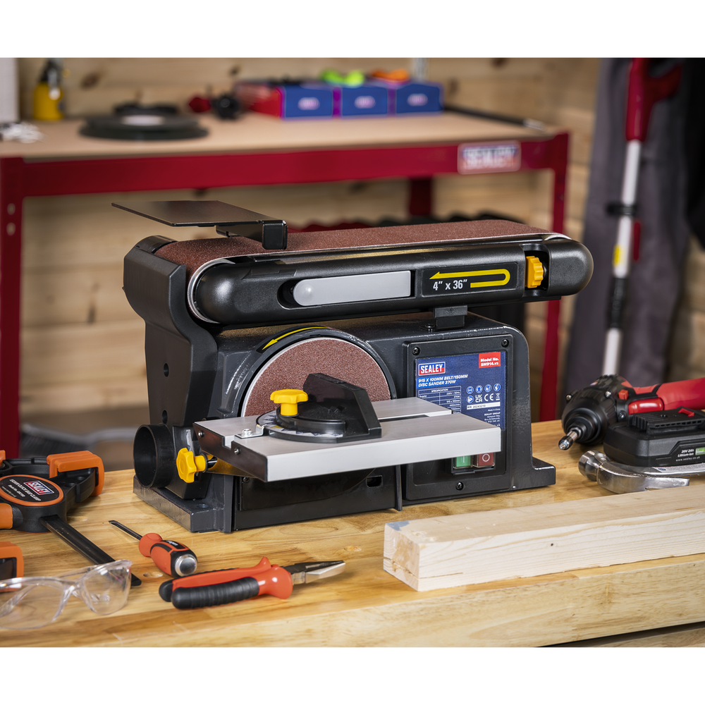 Sealey SM914 915 x 100mm Belt/150mm Disc Sander 370W/230V - additional view 9