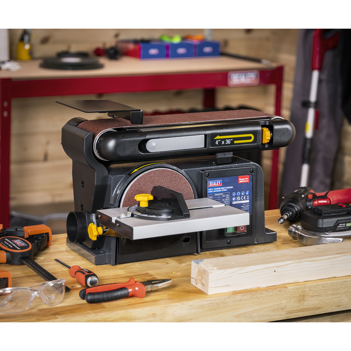 Sealey SM914 915 x 100mm Belt/150mm Disc Sander 370W/230V - additional view 9