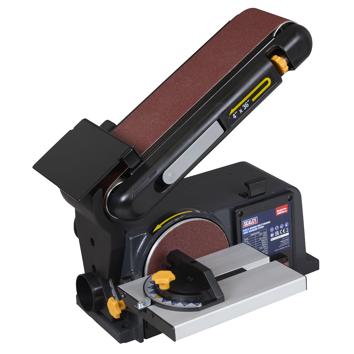 Sealey SM914 915 x 100mm Belt/150mm Disc Sander 370W/230V - additional view 3