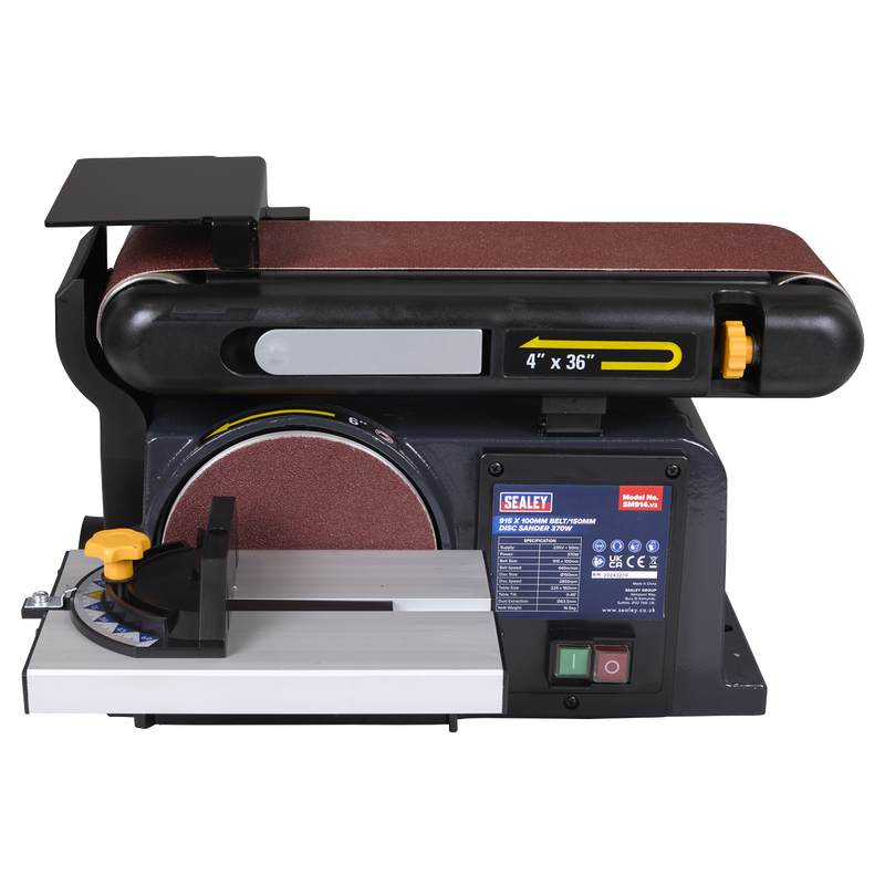 Sealey SM914 915 x 100mm Belt/150mm Disc Sander 370W/230V - additional view 5