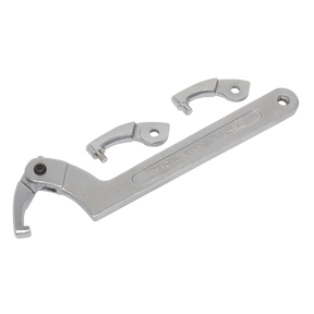 Sealey SMC2L Adjustable C-Spanner Hook & Pin Wrench Set 51-121mm 4pc