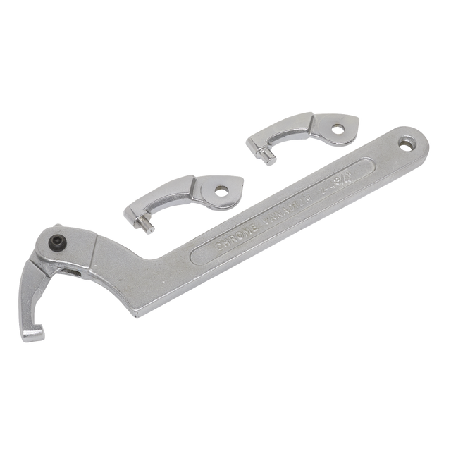Sealey SMC2L Adjustable C-Spanner Hook & Pin Wrench Set 51-121mm 4pc