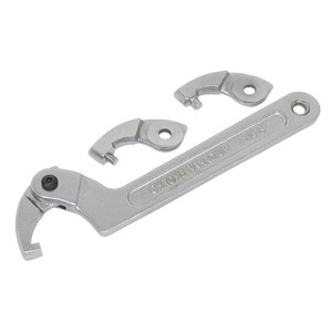 Sealey SMC2M Adjustable C-Spanner Hook & Pin Wrench Set 32-76mm 4pc