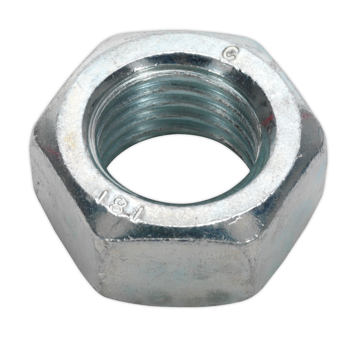 Sealey SN20 Zinc Plated Steel Nut M20, DIN 934 - Pack of 10