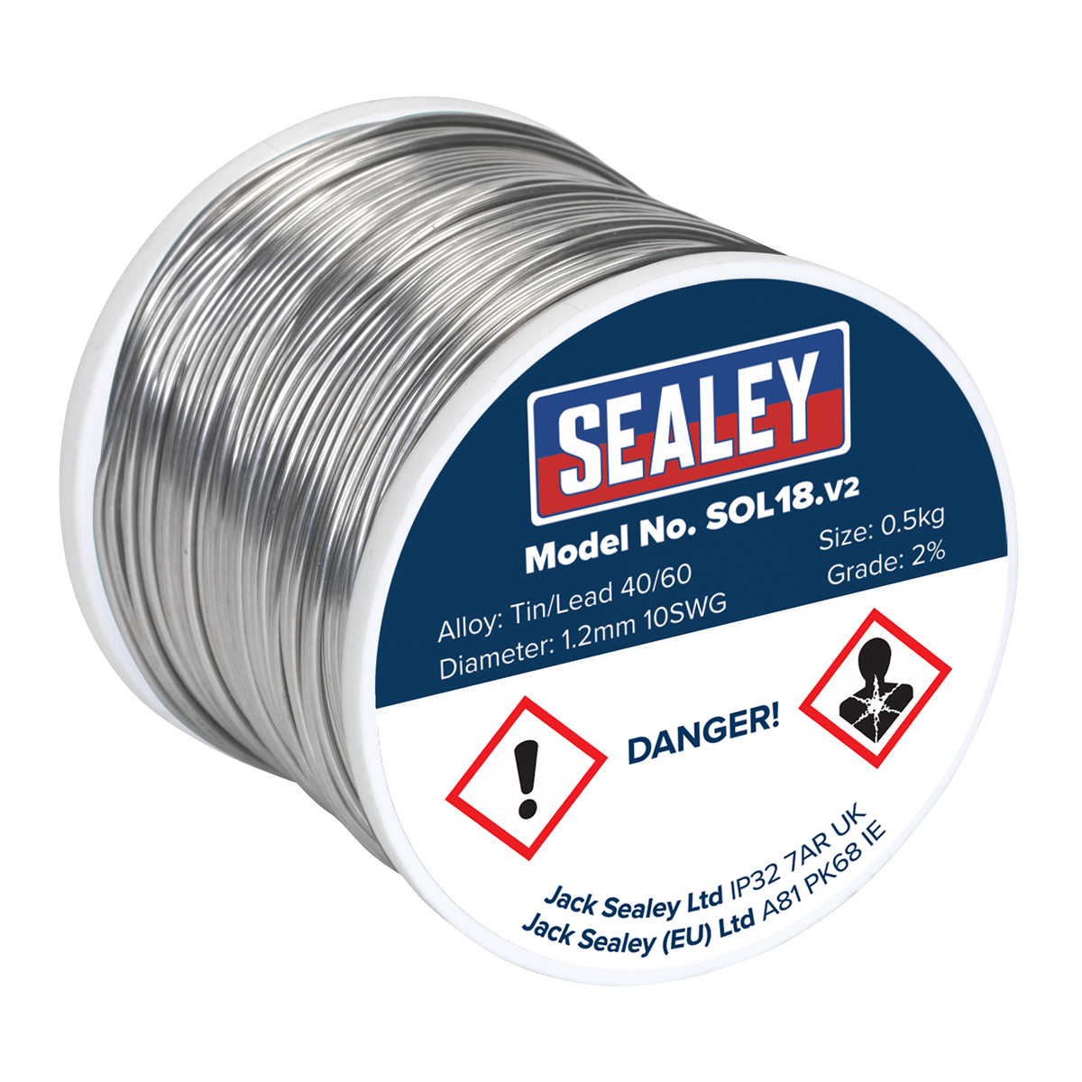Sealey SOL18 Quick Flow Solder Wire 1.2mm/18SWG 0.5kg Reel