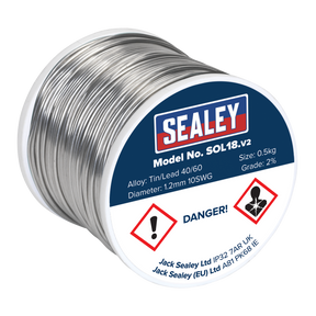 Sealey SOL18 Quick Flow Solder Wire 1.2mm/18SWG 0.5kg Reel