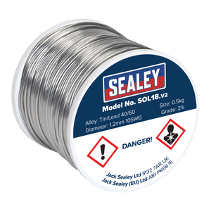 Sealey SOL18 Quick Flow Solder Wire 1.2mm/18SWG 0.5kg Reel