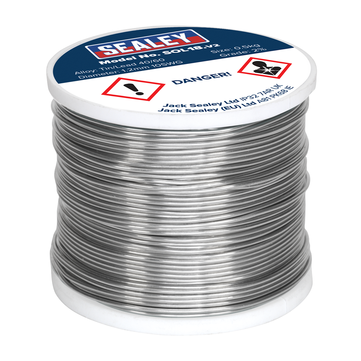 Sealey SOL18 Quick Flow Solder Wire 1.2mm/18SWG 0.5kg Reel - additional view 2