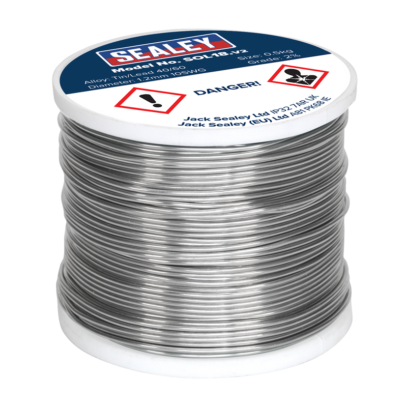 Sealey SOL18 Quick Flow Solder Wire 1.2mm/18SWG 0.5kg Reel - additional view 2
