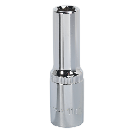 Sealey SP1211D Premier Fully Polished Deep Socket 1/2"Sq Drive 11mm