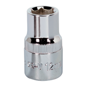 Sealey SP1212 Premier Fully Polished Socket 1/2"Sq Drive 12mm