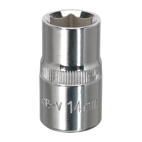 Sealey SP1214 Premier Fully Polished Socket 1/2"Sq Drive 14mm