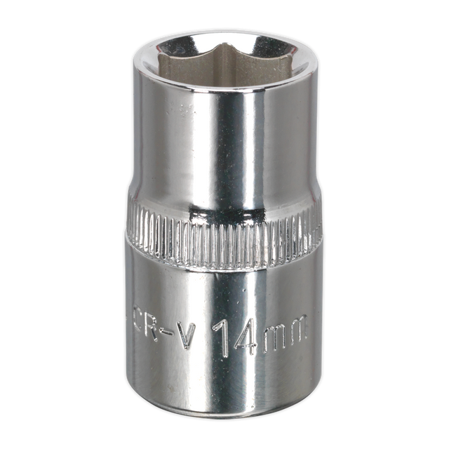 Sealey SP1214 Premier Fully Polished Socket 1/2"Sq Drive 14mm