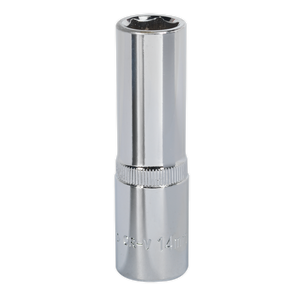 Sealey SP1214D Premier Fully Polished Deep Socket 1/2"Sq Drive 14mm