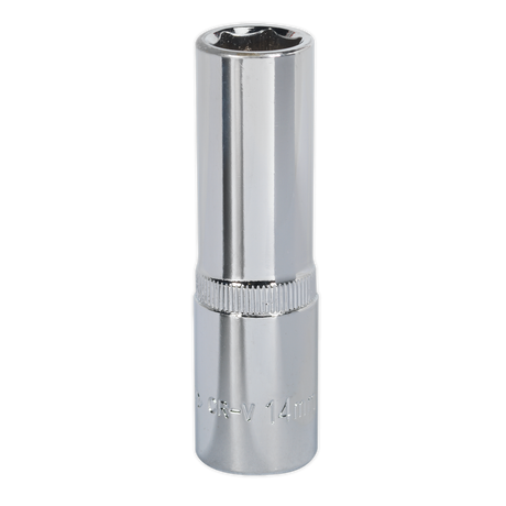 Sealey SP1214D Premier Fully Polished Deep Socket 1/2"Sq Drive 14mm