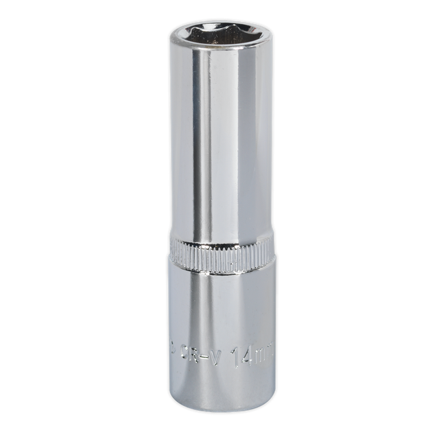 Sealey SP1214D Premier Fully Polished Deep Socket 1/2"Sq Drive 14mm