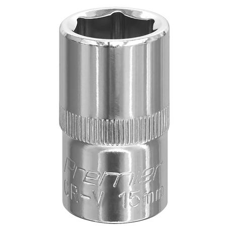 Sealey SP1215 Premier Fully Polished Socket 1/2"Sq Drive 15mm
