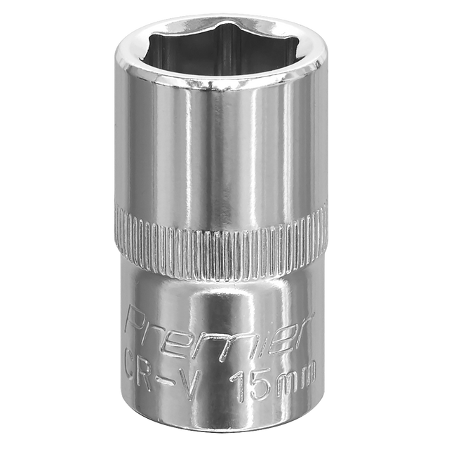 Sealey SP1215 Premier Fully Polished Socket 1/2"Sq Drive 15mm