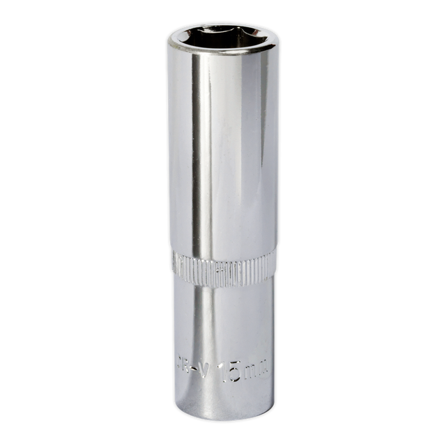 Sealey SP1215D Premier Fully Polished Deep Socket 1/2"Sq Drive 15mm