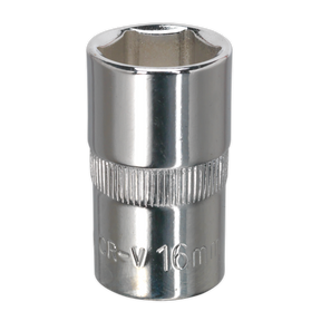 Sealey SP1216 Premier Fully Polished Socket 1/2"Sq Drive 16mm