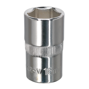 Sealey SP1216 Premier Fully Polished Socket 1/2"Sq Drive 16mm