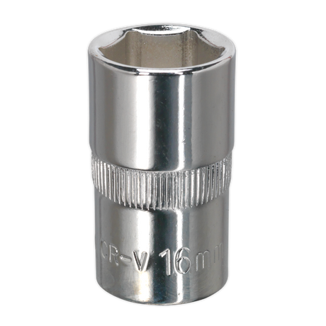 Sealey SP1216 Premier Fully Polished Socket 1/2"Sq Drive 16mm