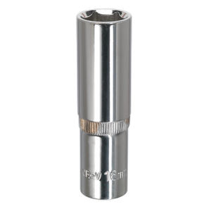 Sealey SP1216D Premier Fully Polished Deep Socket 1/2"Sq Drive 16mm
