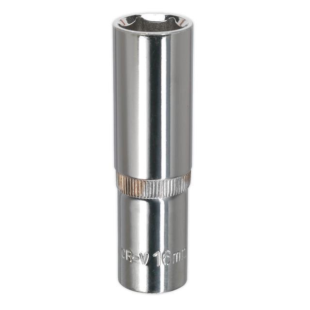 Sealey SP1216D Premier Fully Polished Deep Socket 1/2"Sq Drive 16mm