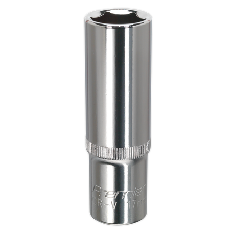 Sealey SP1217D Premier Fully Polished Deep Socket 1/2"Sq Drive 17mm