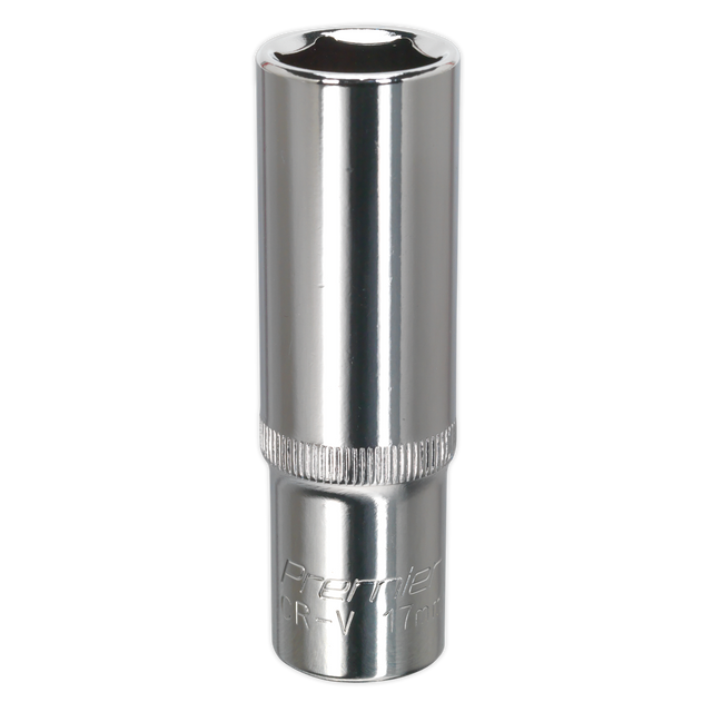 Sealey SP1217D Premier Fully Polished Deep Socket 1/2"Sq Drive 17mm