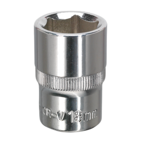 Sealey SP1218 Premier Fully Polished Socket 1/2"Sq Drive 18mm