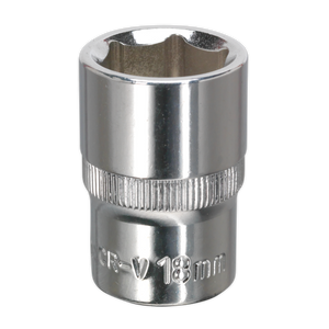 Sealey SP1218 Premier Fully Polished Socket 1/2"Sq Drive 18mm