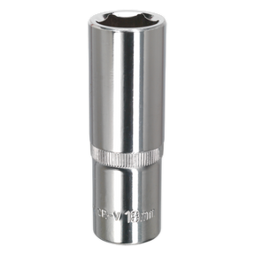 Sealey SP1218D Premier Fully Polished Deep Socket 1/2"Sq Drive 18mm
