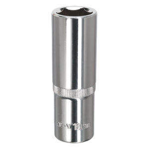 Sealey SP1218D Premier Fully Polished Deep Socket 1/2"Sq Drive 18mm