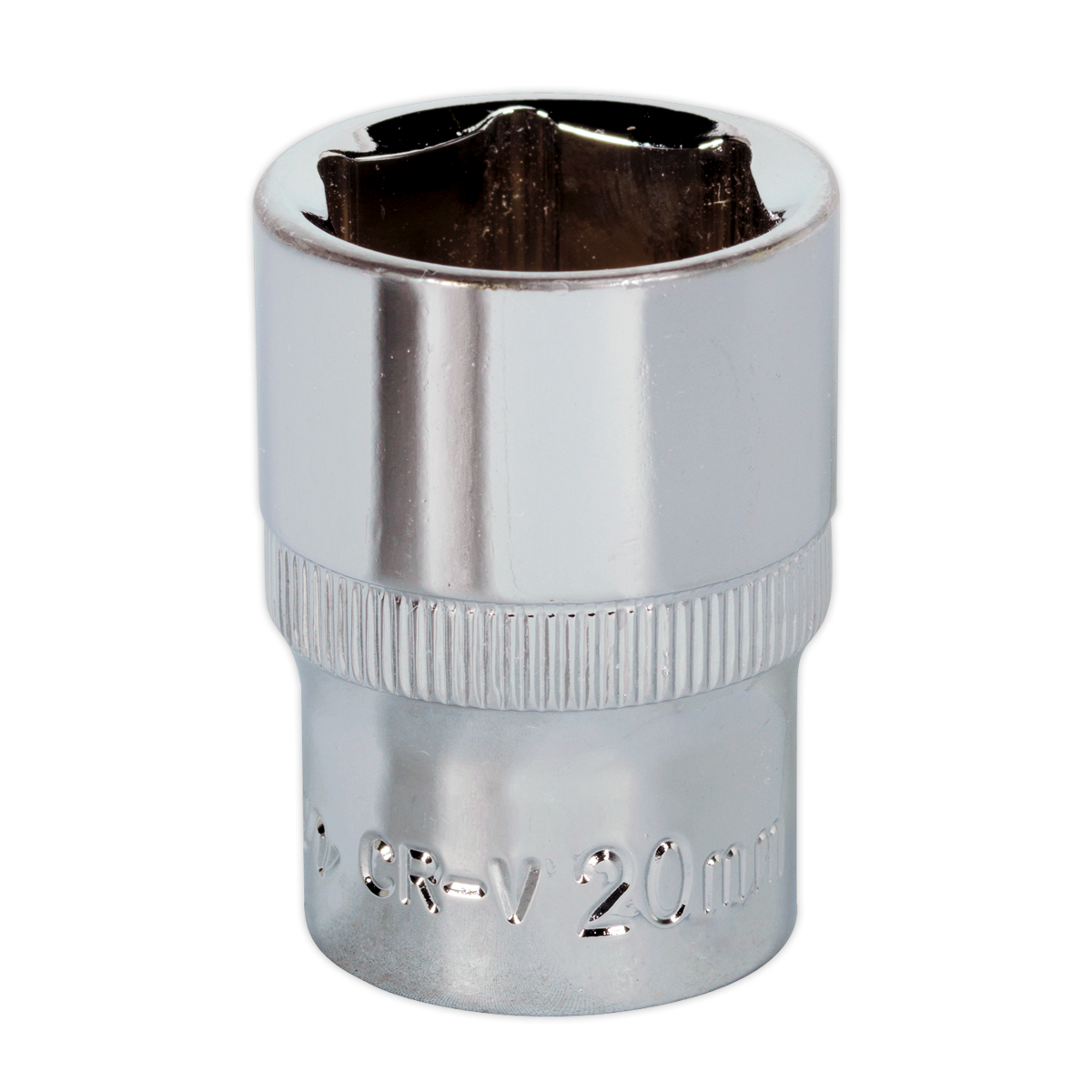 Sealey SP1220 Premier Fully Polished Socket 1/2"Sq Drive 20mm