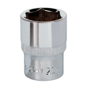 Sealey SP1220 Premier Fully Polished Socket 1/2"Sq Drive 20mm