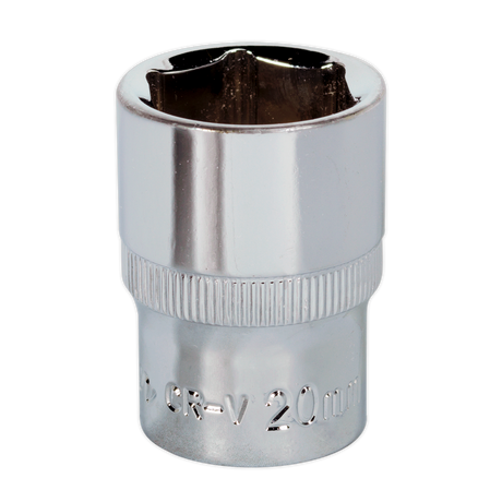 Sealey SP1220 Premier Fully Polished Socket 1/2"Sq Drive 20mm