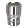 Sealey SP1221 Premier Fully Polished Socket 1/2"Sq Drive 21mm