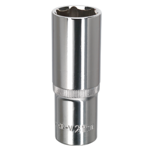 Sealey SP1221D Premier Fully Polished Deep Socket 1/2"Sq Drive 21mm