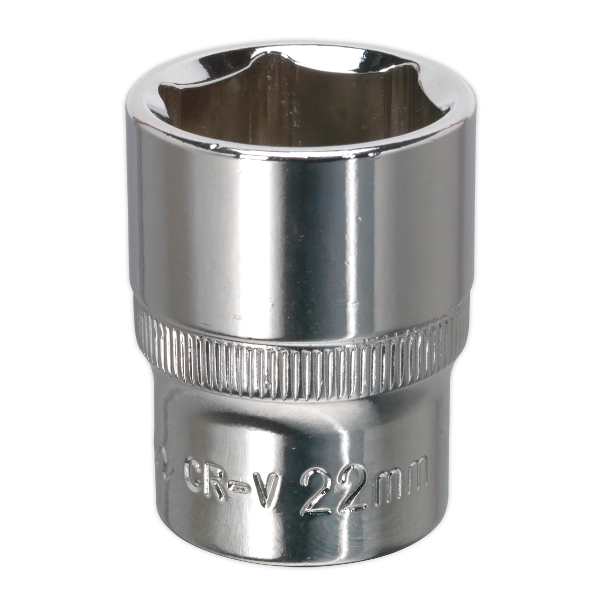 Sealey SP1222 Premier Fully Polished Socket 1/2"Sq Drive 22mm