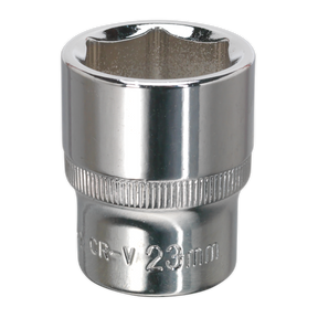 Sealey SP1223 Premier Fully Polished Socket 1/2"Sq Drive 23mm