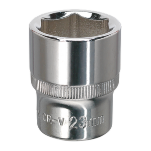 Sealey SP1223 Premier Fully Polished Socket 1/2"Sq Drive 23mm