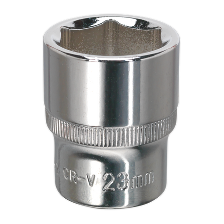 Sealey SP1223 Premier Fully Polished Socket 1/2"Sq Drive 23mm