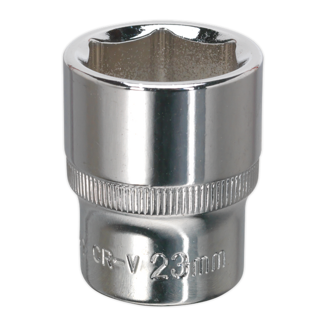 Sealey SP1223 Premier Fully Polished Socket 1/2"Sq Drive 23mm