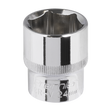 Sealey SP1224 Premier Fully Polished Socket 1/2"Sq Drive 24mm